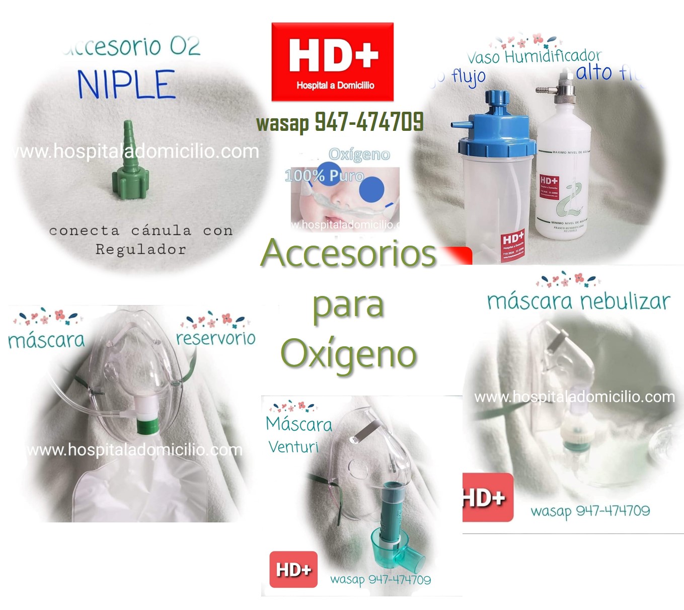 Accesorios para uso de Oxigeno