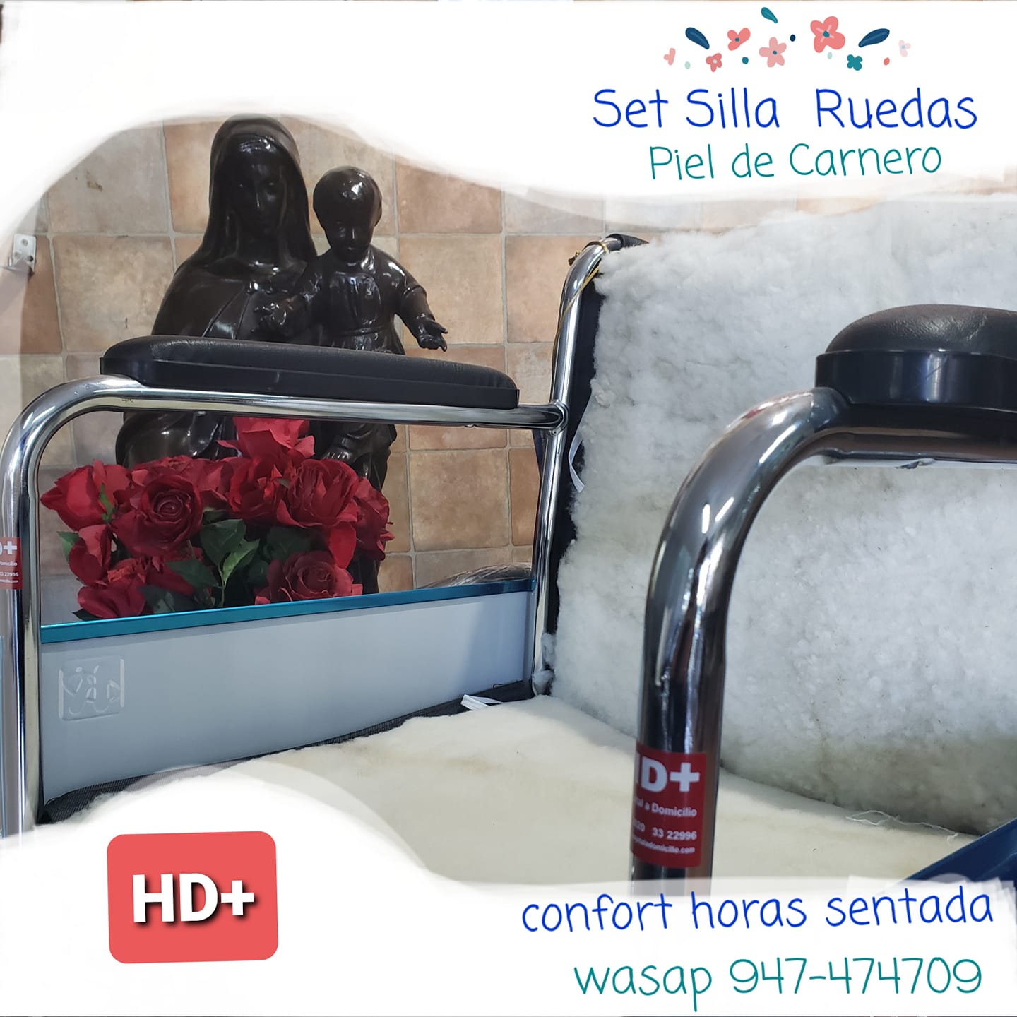 SET de SILLA de RUEDAS en PIEL de CARNERO