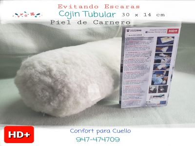 COJIN TUBULAR en PIEL de CARNERO