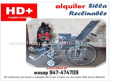 ALQUILER de SILLA  de ruedas RECLINABLE 